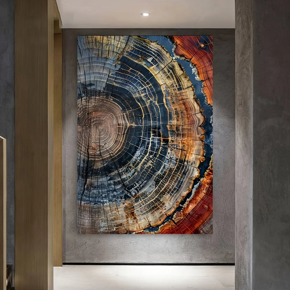 Abstract Tree Ring Canvas Art Print