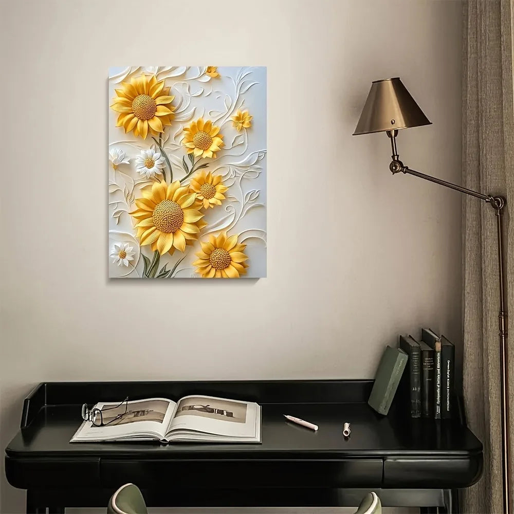 Sunflower Canvas With Wood Frame,