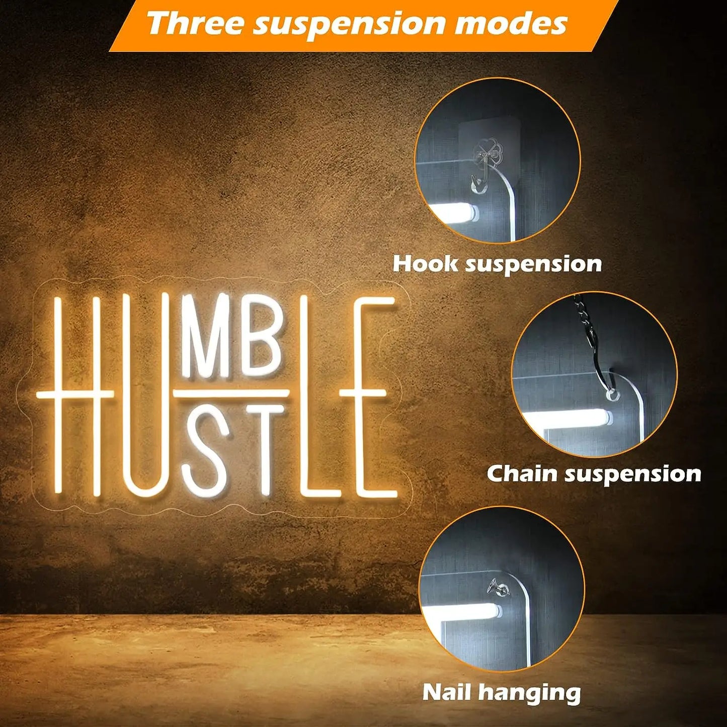 Hustle/Humble LED Neon Sign