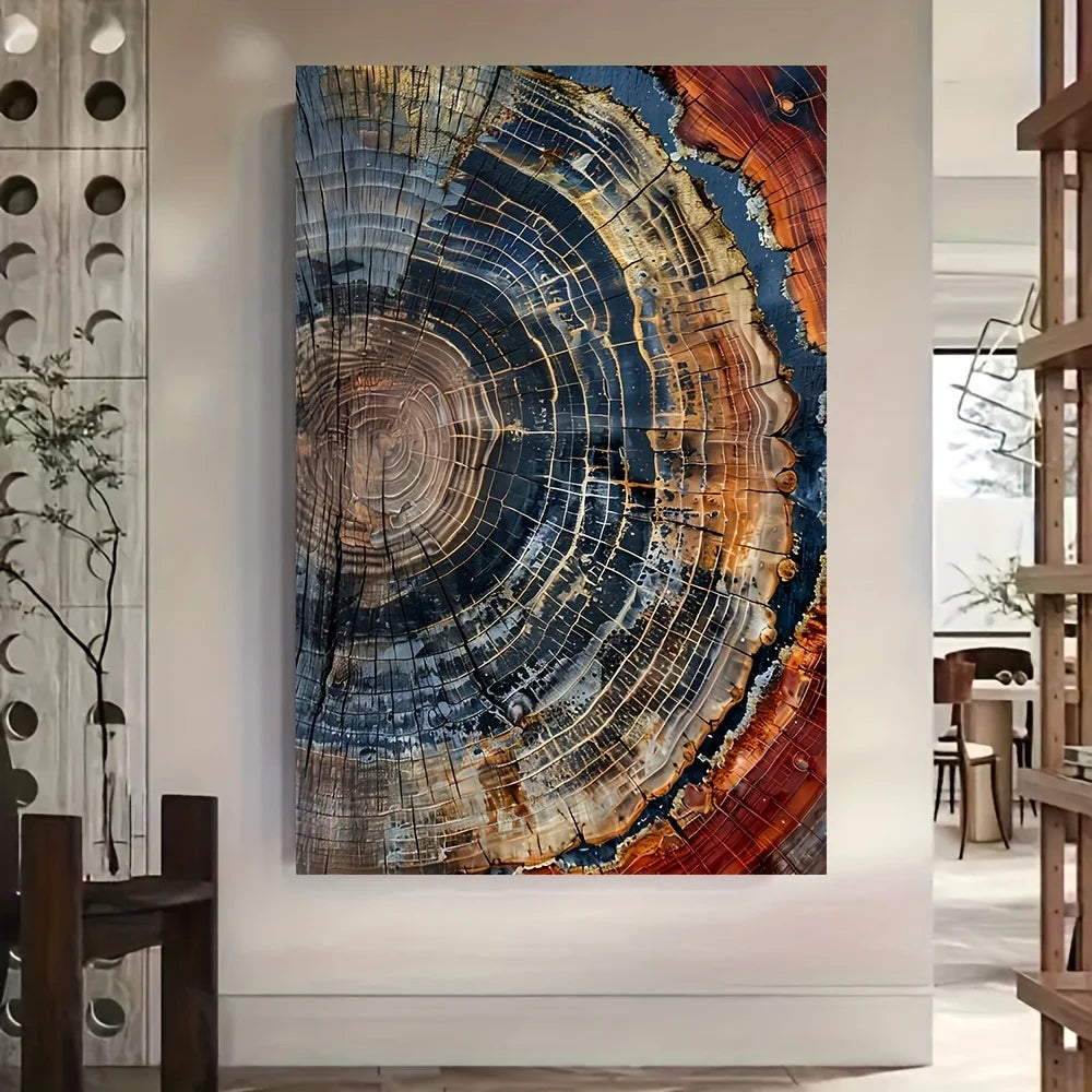 Abstract Tree Ring Canvas Art Print