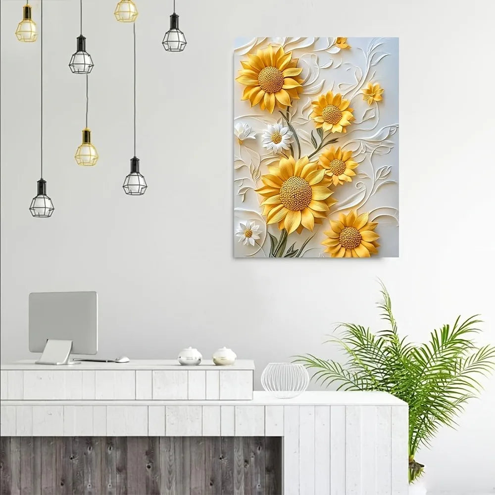 Sunflower Canvas With Wood Frame,