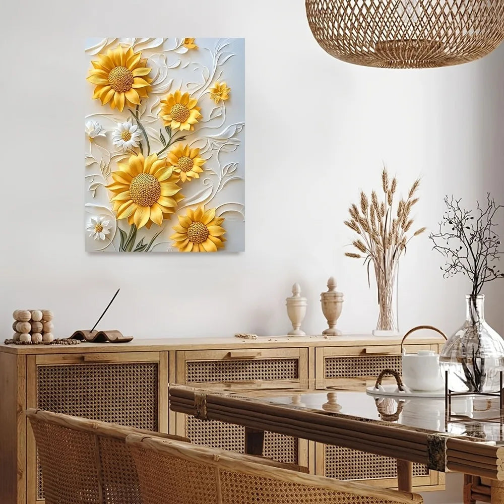 Sunflower Canvas With Wood Frame,