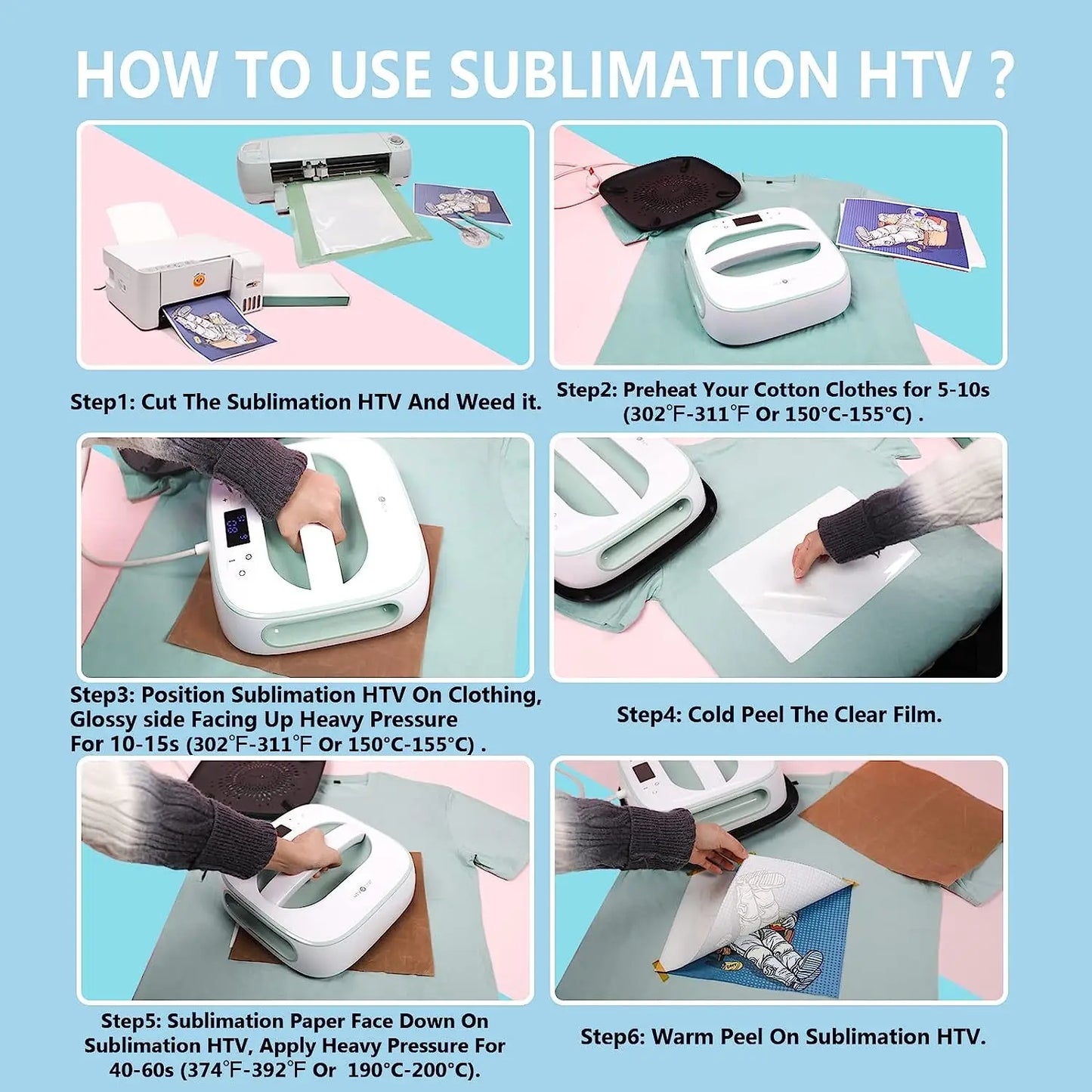 Sublimation HTV Vinyl Dark Light Shirts