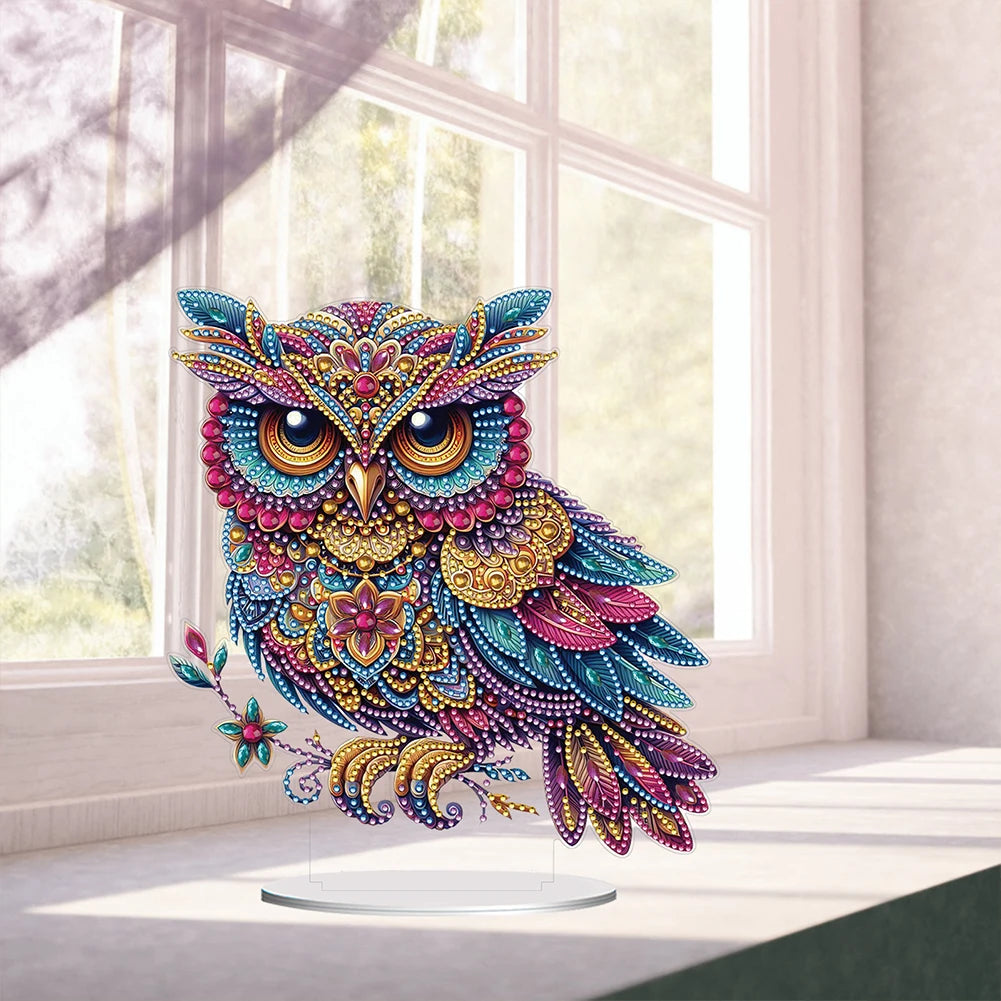 Branch Owl Table Top Diamond Painting