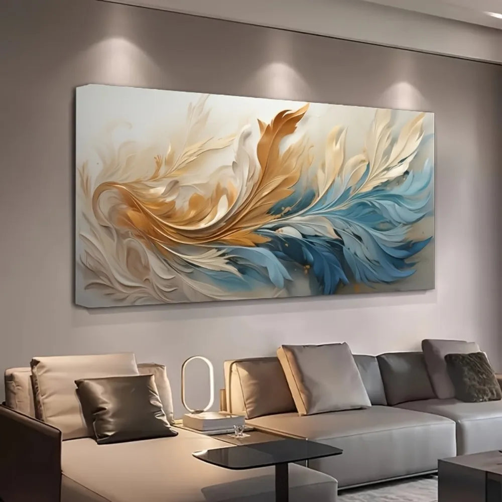 Gold Feather Canvas Art