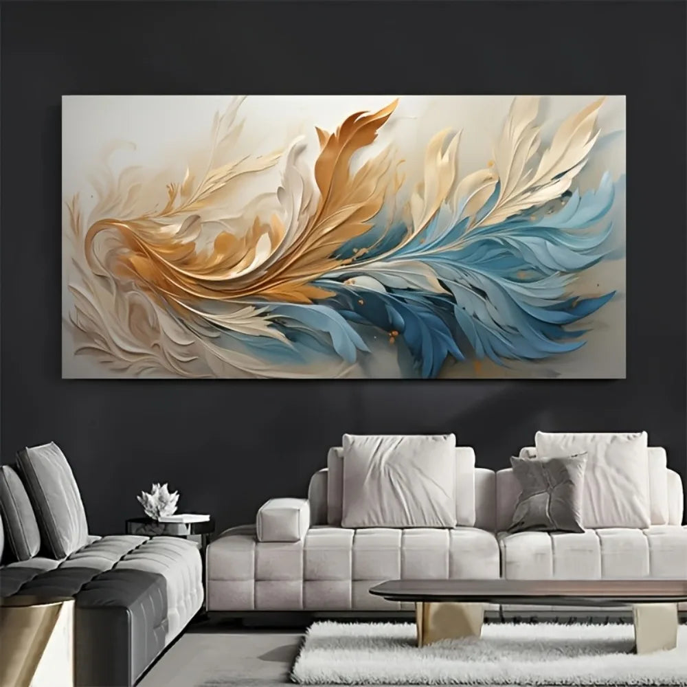 Gold Feather Canvas Art