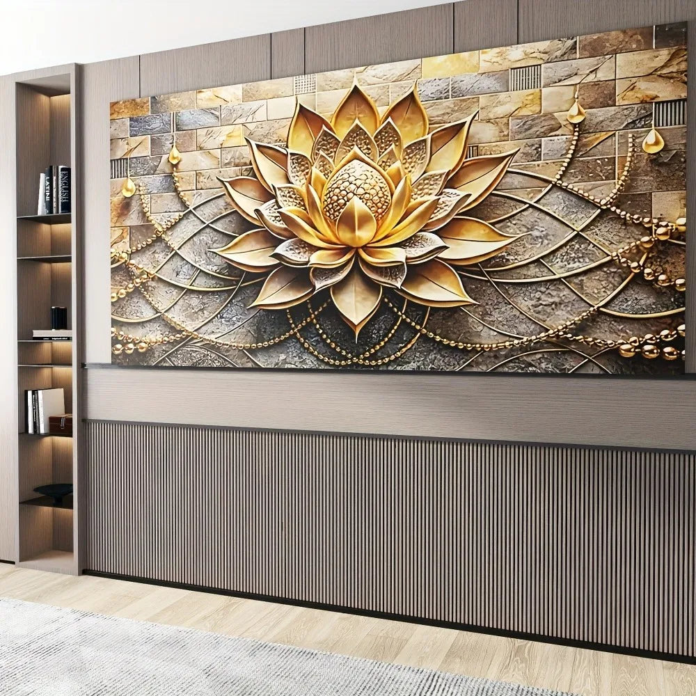 Abstract Black Gold Floral Art