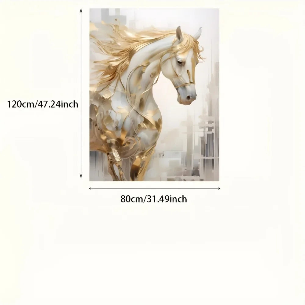 Golden Horse Wall Art Painting