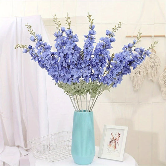 Larkspur Artificial Flowers Tall Vase