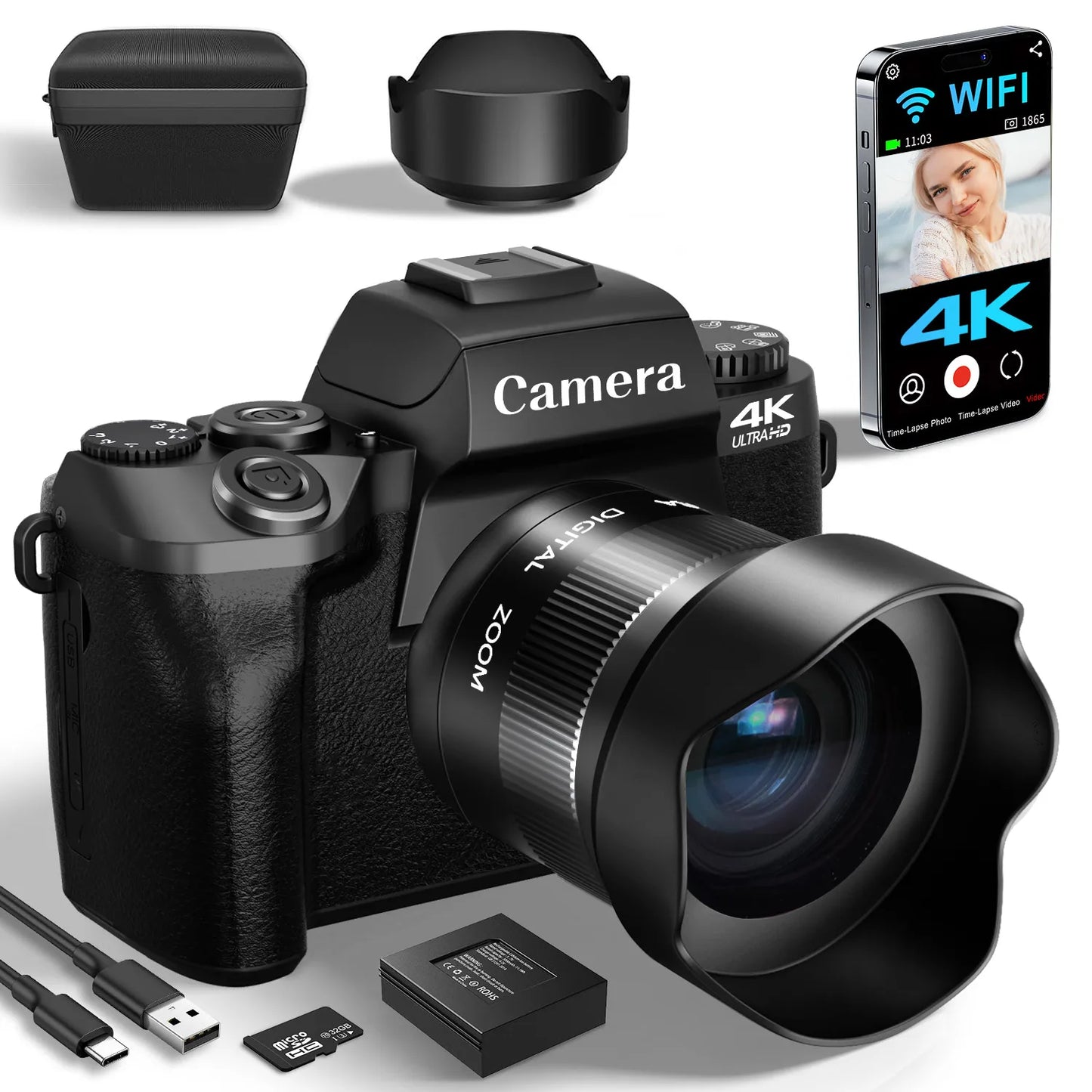 4K Digital Camera Photography Vlogging