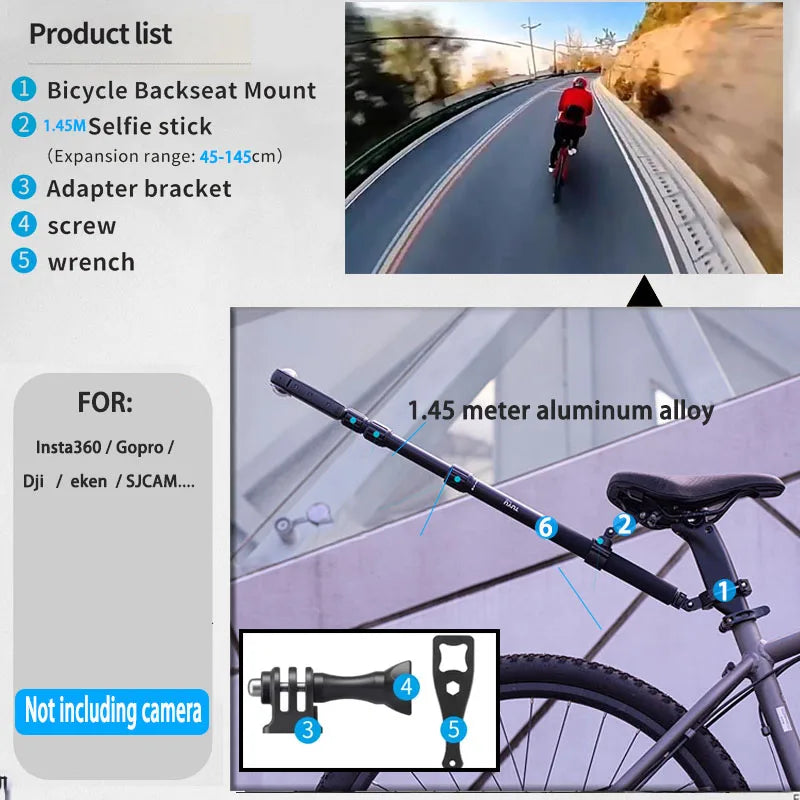 Bicycle Backseat Mount GoPro Camera