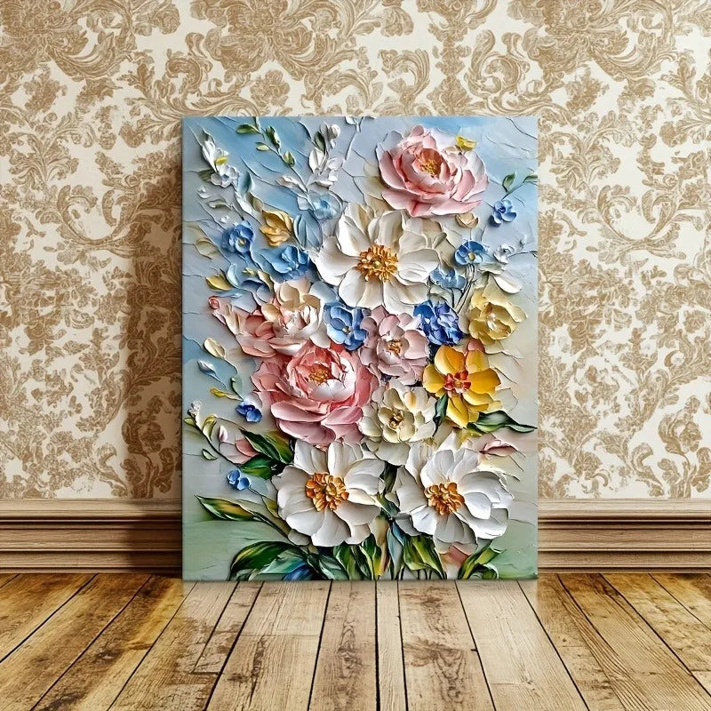 Vibrant 3D Floral Canvas Art