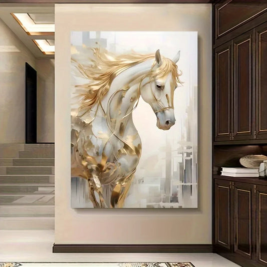 Golden Horse Wall Art Painting