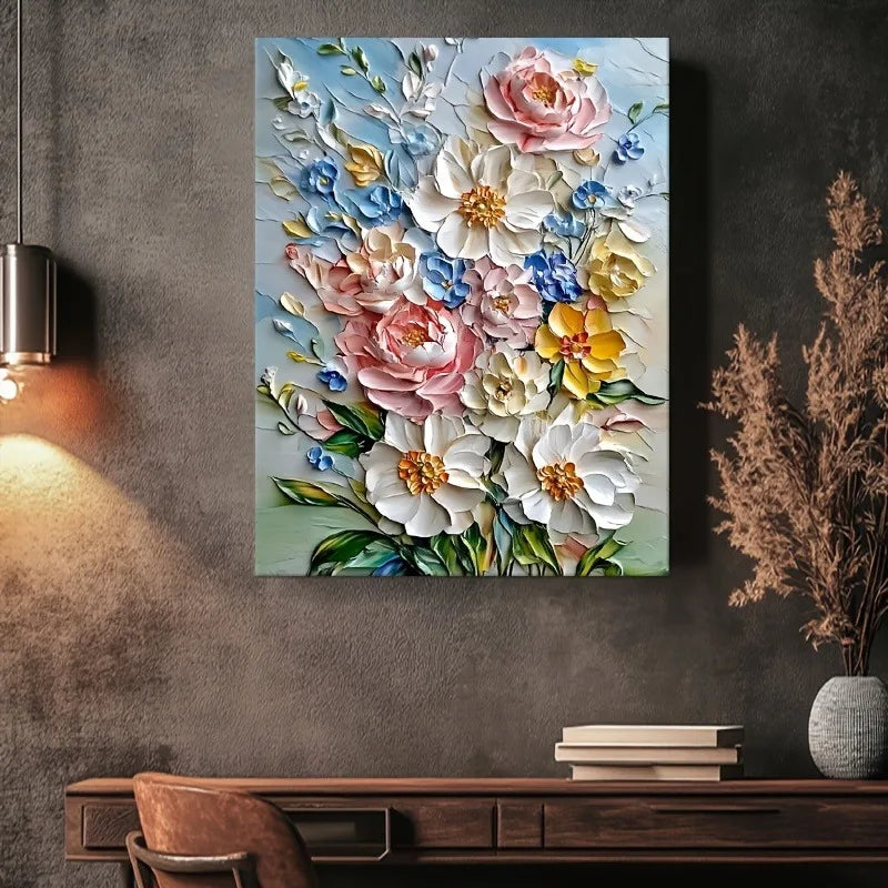 Vibrant 3D Floral Canvas Art
