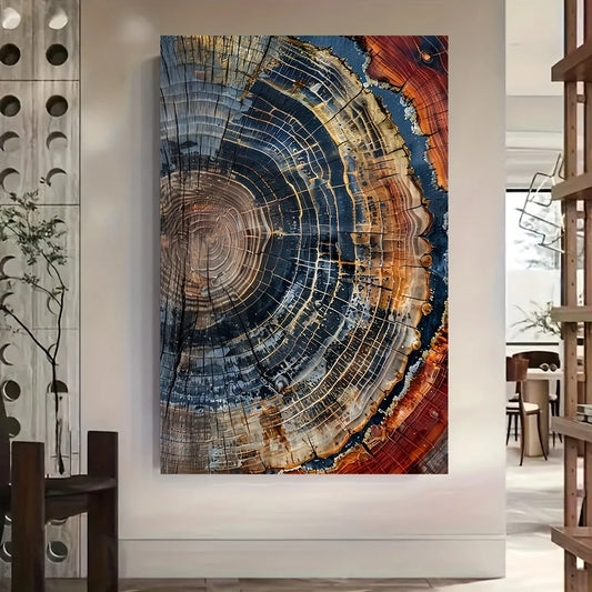 Abstract Tree Ring Canvas Art Print