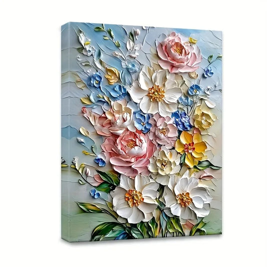 Vibrant 3D Floral Canvas Art
