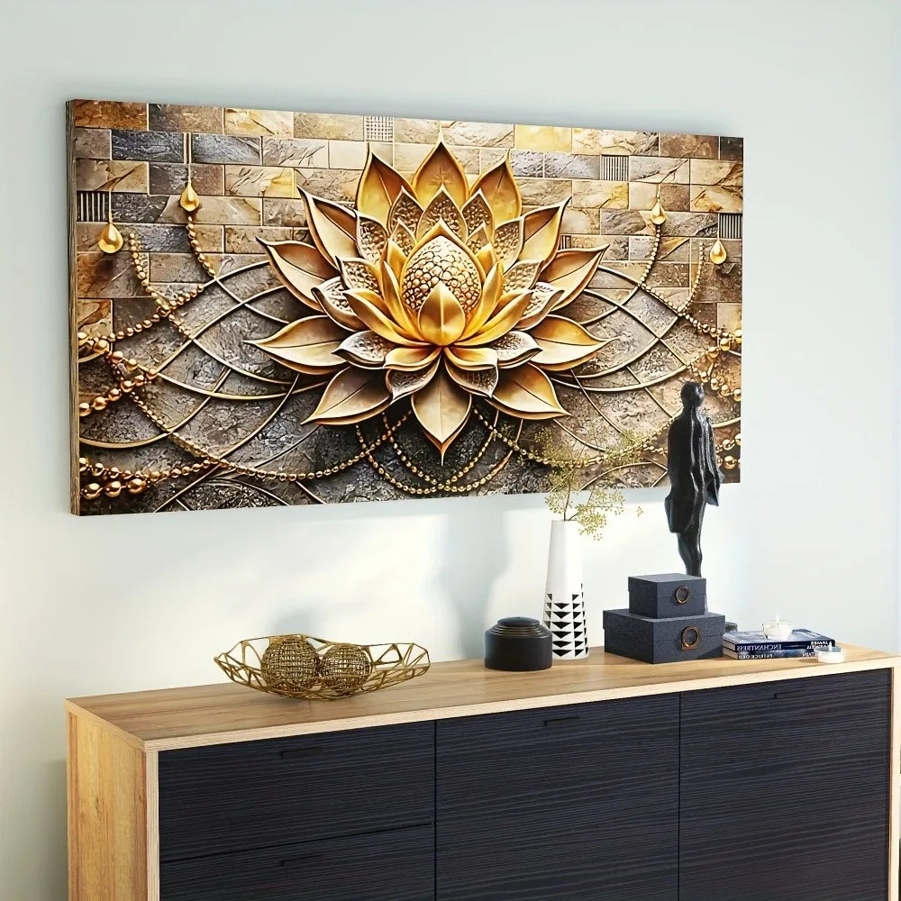 Abstract Black Gold Floral Art