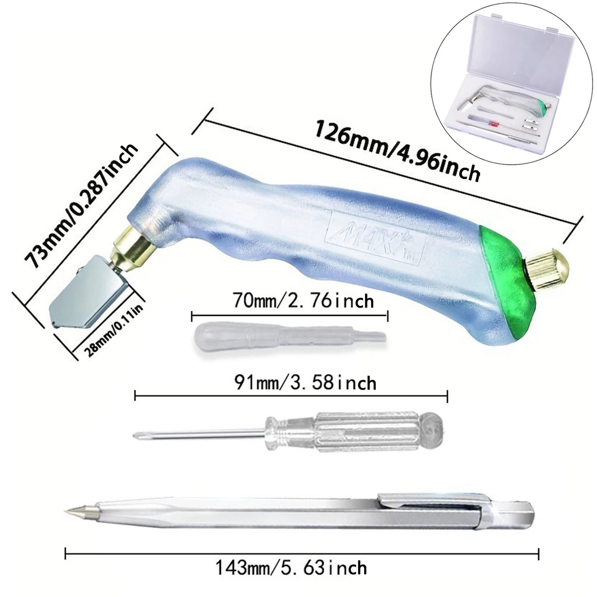 Ergonomic Grip Tungsten Carbide Glass Cutting Tools
