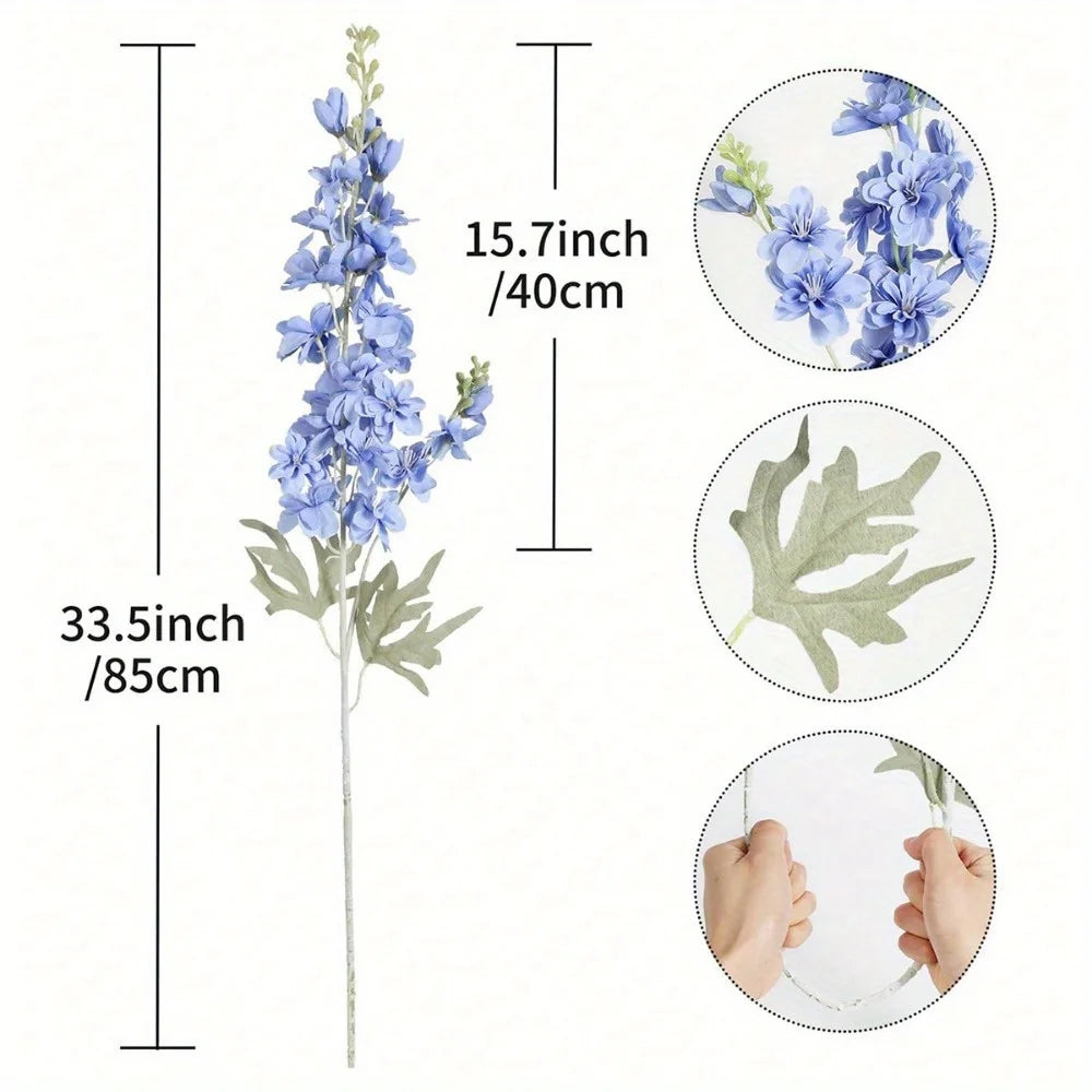 Larkspur Artificial Flowers Tall Vase