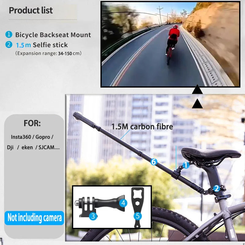 Bicycle Backseat Mount GoPro Camera