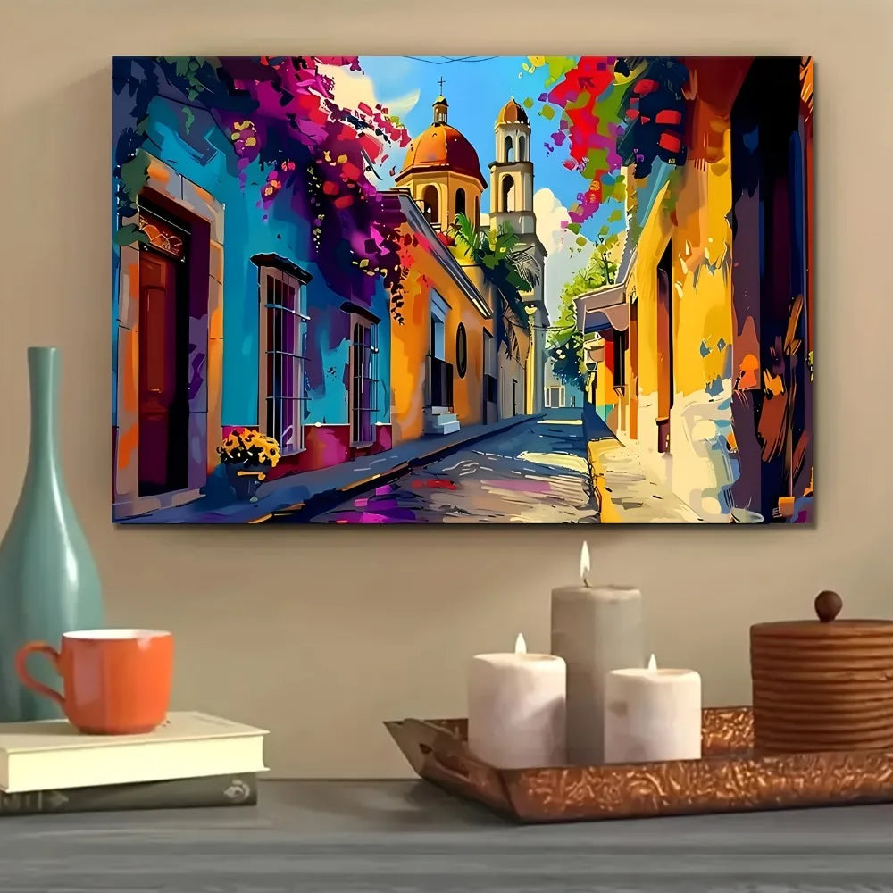 Home Decorative Art, Mexican Village Street