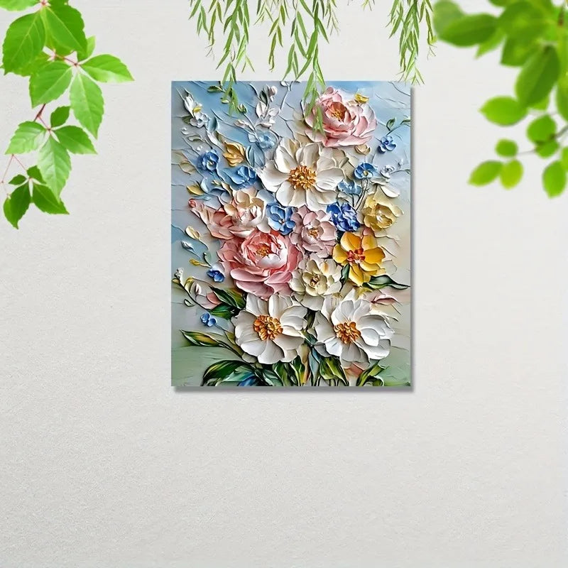 Vibrant 3D Floral Canvas Art