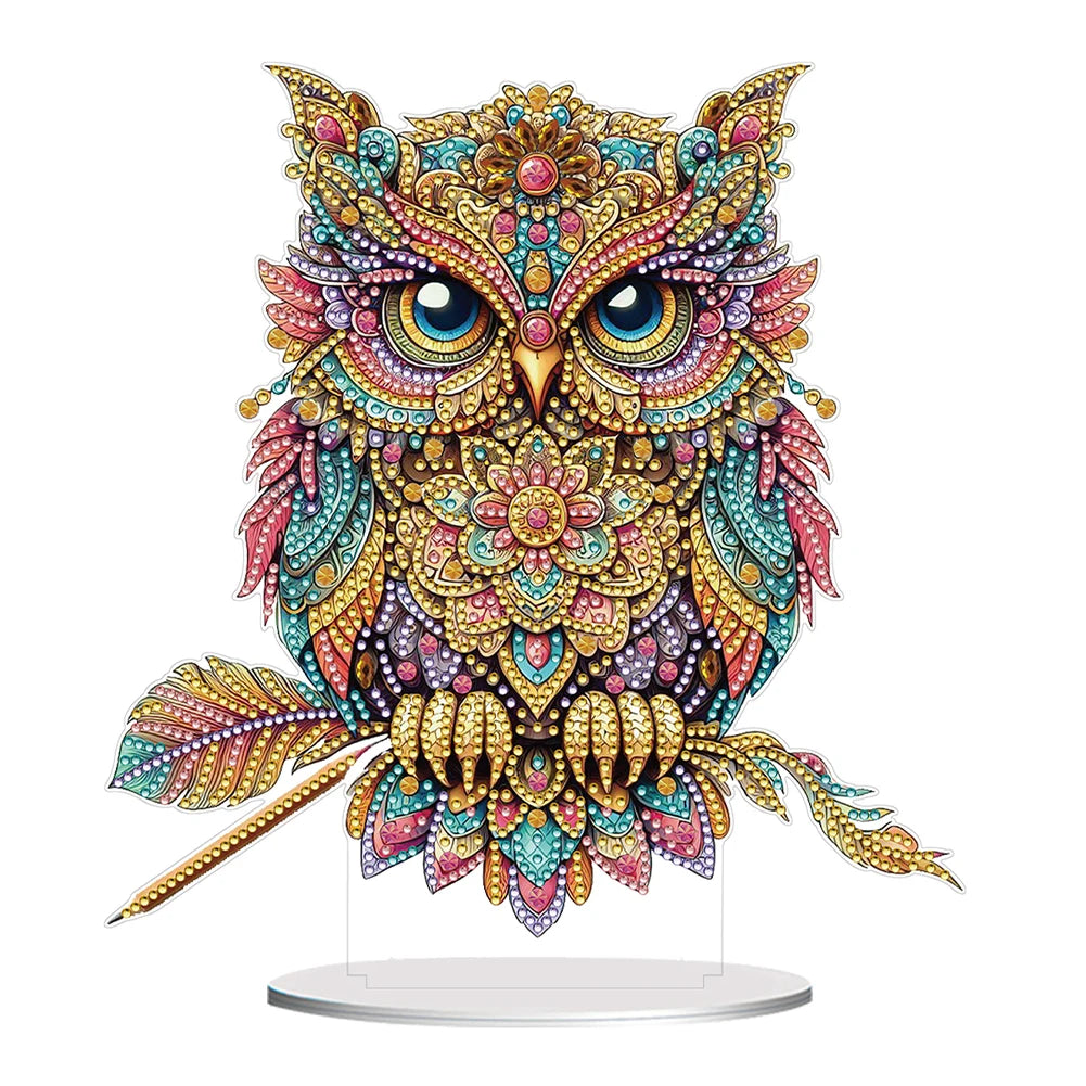 Branch Owl Table Top Diamond Painting
