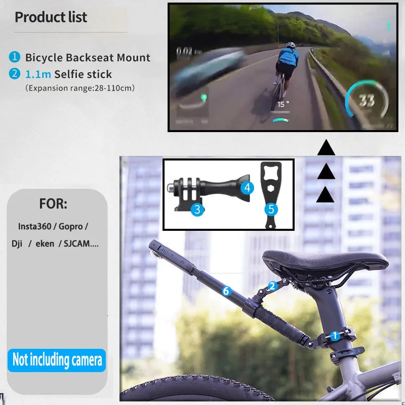 Bicycle Backseat Mount GoPro Camera