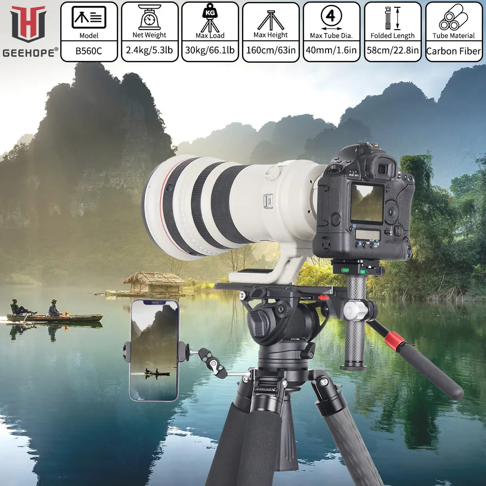 Professional Heavy Carbon Fiber Camera Tripod