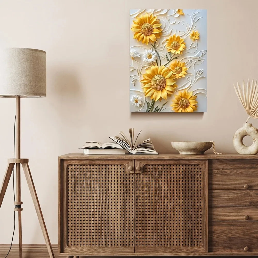 Sunflower Canvas With Wood Frame,