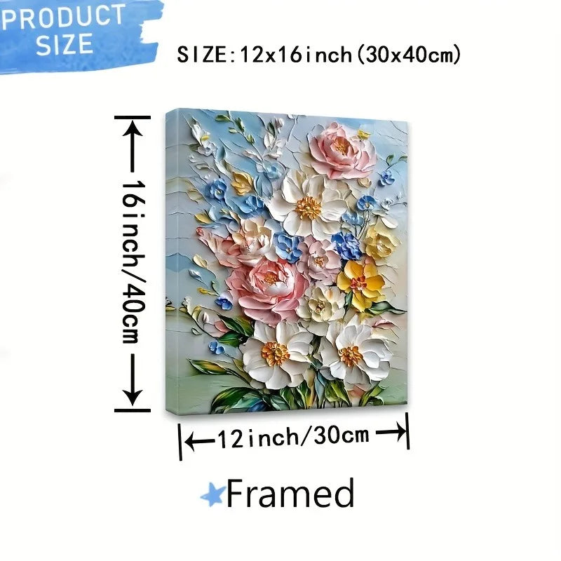 Vibrant 3D Floral Canvas Art