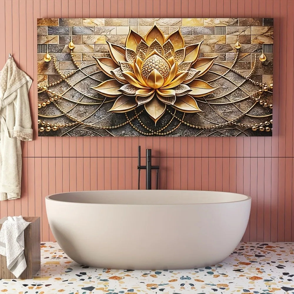 Abstract Black Gold Floral Art